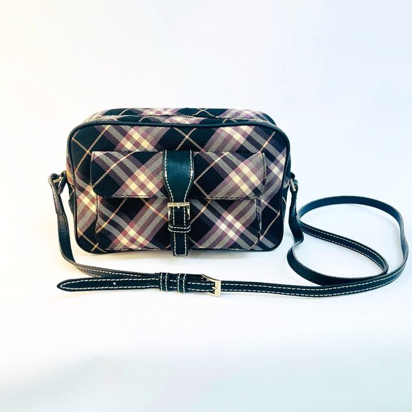 Burberry Blue Label Purple Plaid Crossbody Bag - Picture 1 of 15